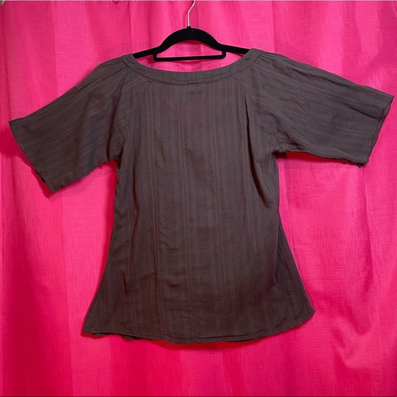 DAYTRIP BROWN BOHO SCOOP NECK BLOUSE SIZE M - Picture 9 of 13
